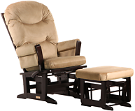 Dutailier C01-84A Gold Modern Glider Multiposition and Ottoman Combo