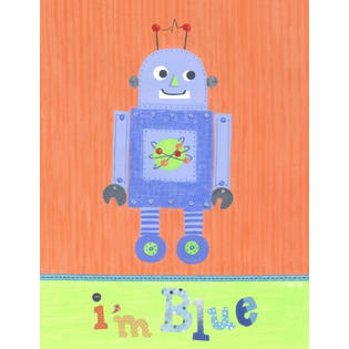 Little Acorn Blue Robot I'm Blue Wall Art
